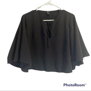 Forever 21 black flowy crop top.